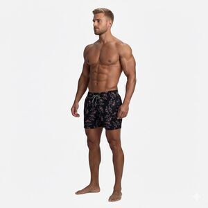 NWOT Bugatchi ARCHER Skull Print Swim Trunks Size Large 5” inseam